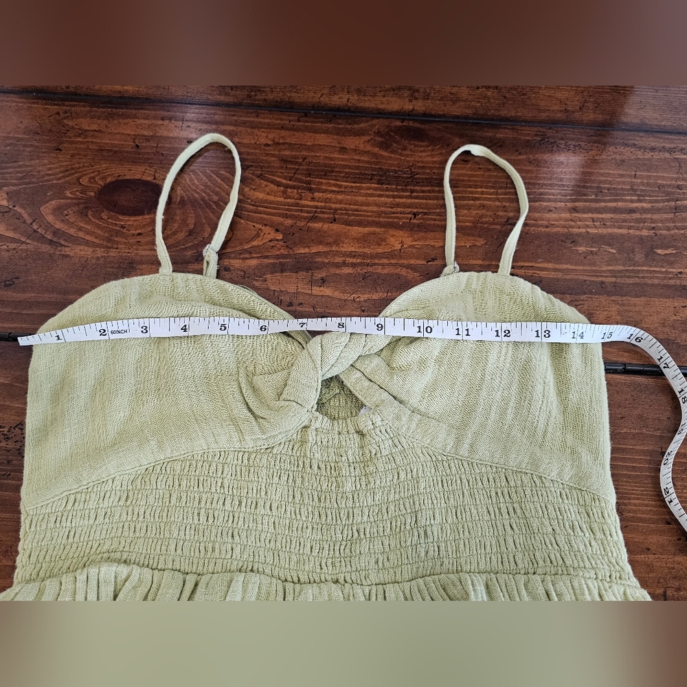 NWT Roxy Cotton Sage Green Mini Sundress w/Elastic Back Women's Size Small NWT - Picture 8 of 9